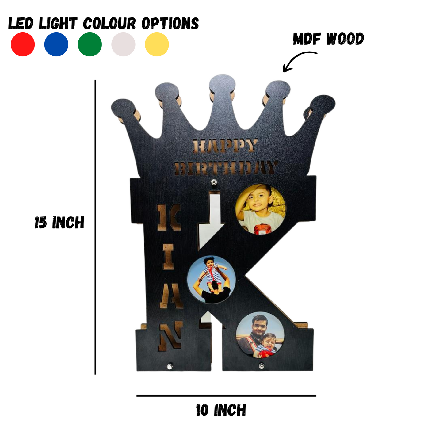 happy birthday led frame