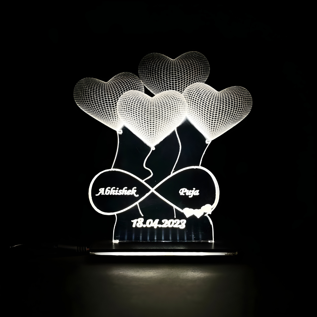 Heart Shape 3D Led table top