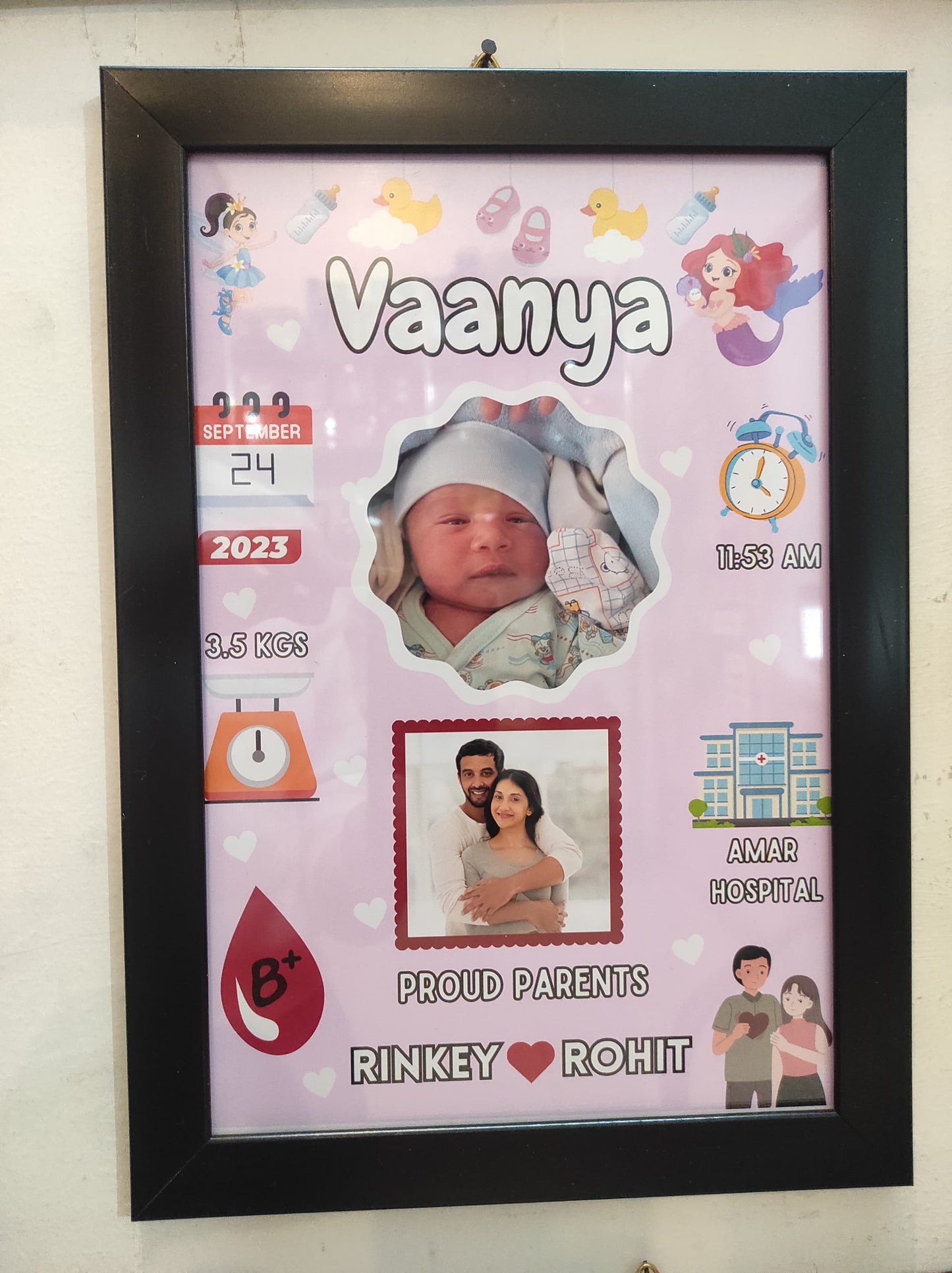 Personalized Baby Birth Frame – Cherish the First Moments Forever!