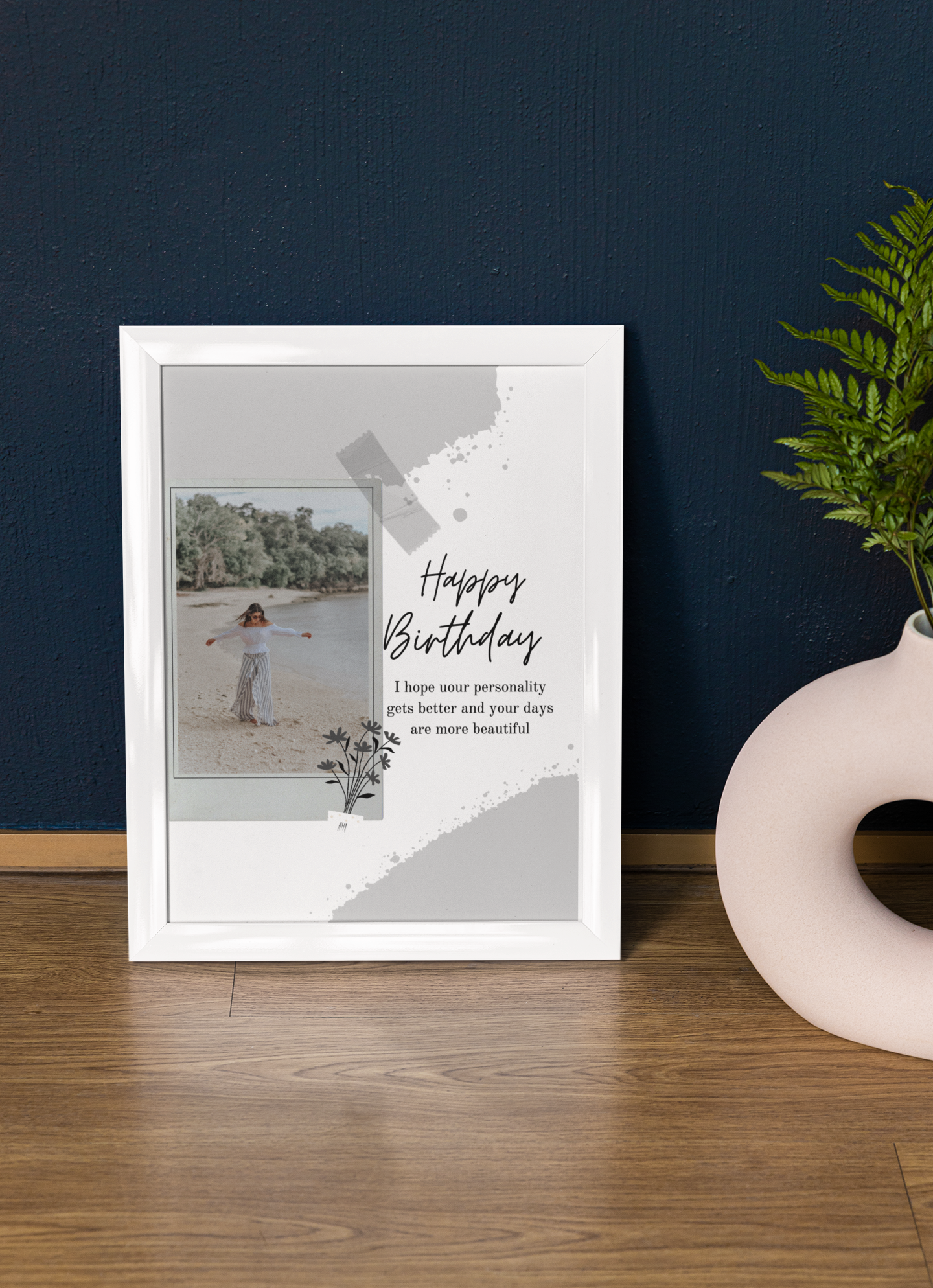 Happy birthday customized photo frame