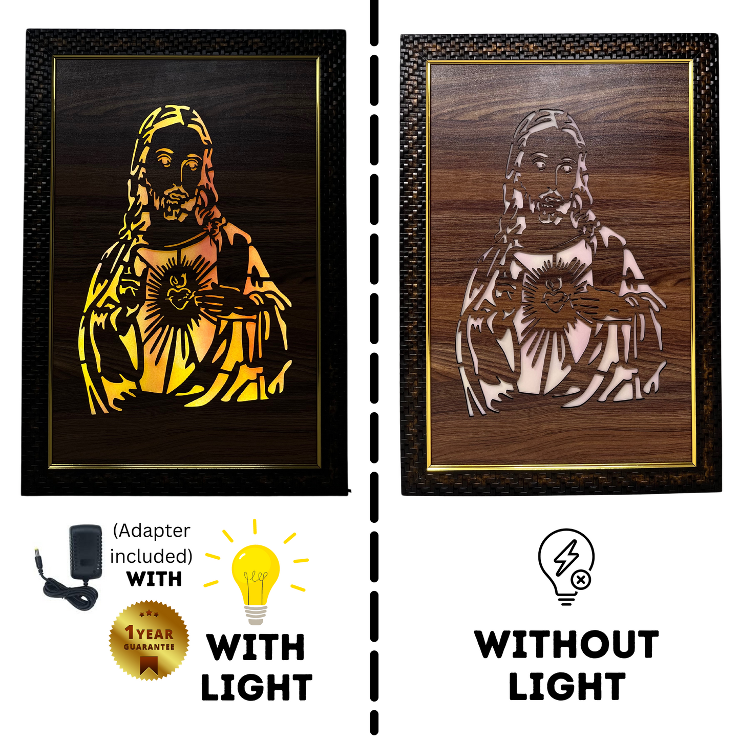 Religious Led Wooden box Frame