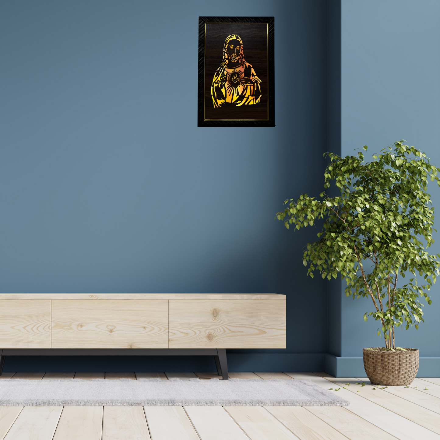 Religious Led Wooden box Frame